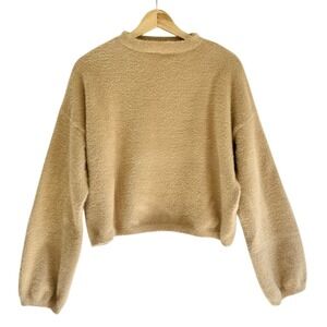 Princess Polly Fuzzy Knit Cropped Sweater - Cozy Pullover Jumper Top Womens